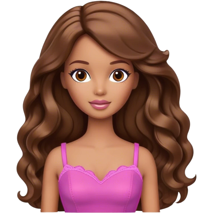 brown barbie brown hair long wavy emoji