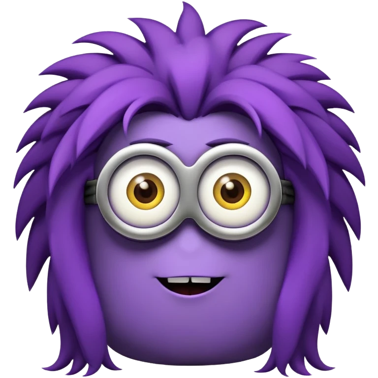 purple minion with wild hair emoji