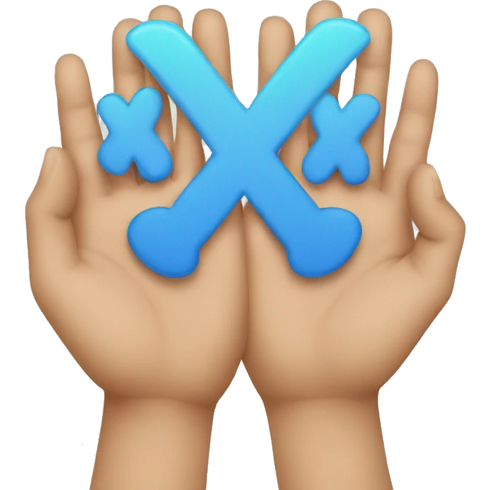 X WITH TWO HANDS emoji