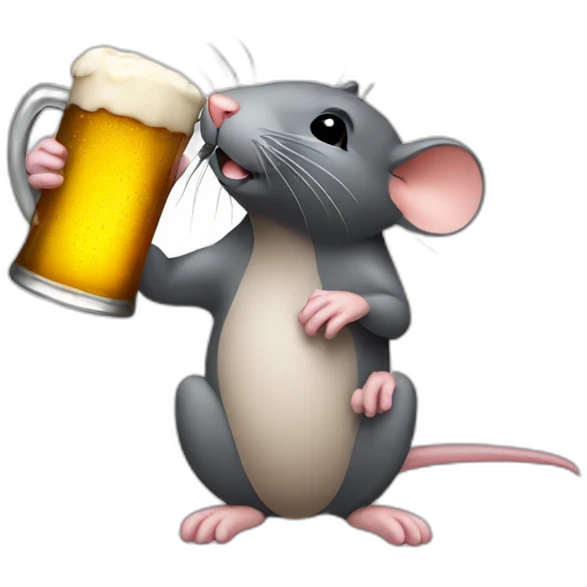 rat drinking a large beer emoji