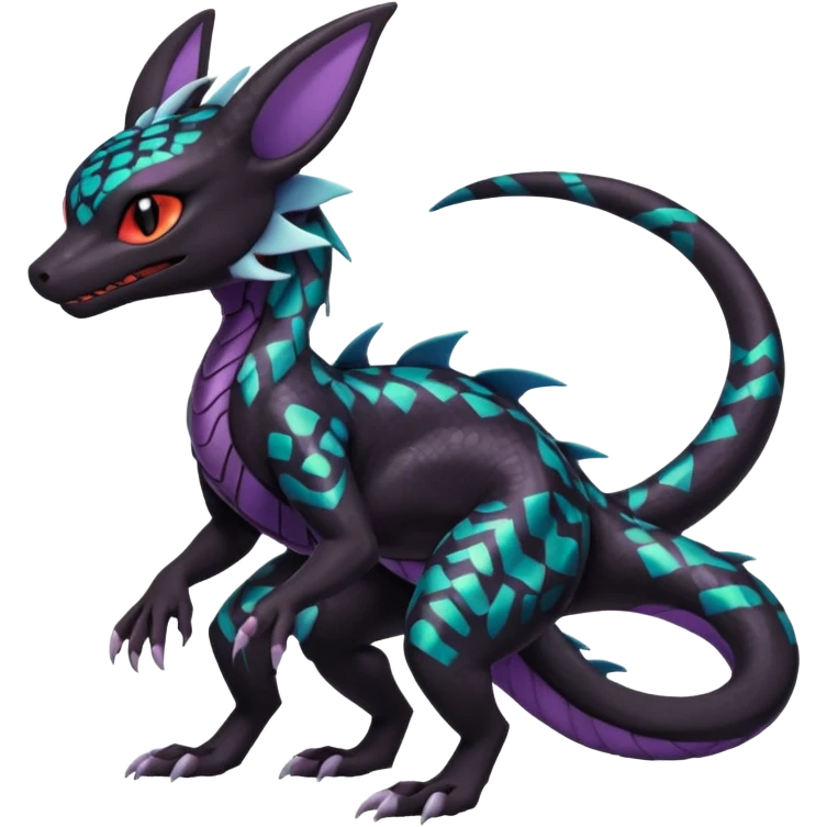 Shiny Salandit-Umbreon-Noivern-Noibat-Hybrid (Full body) emoji