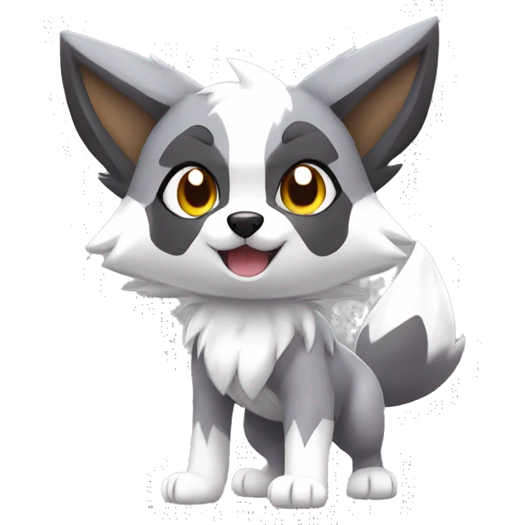 Kawaii Cool Chibi Poochyena-Rocruff-Lycanroc-Pokémon Full Body emoji