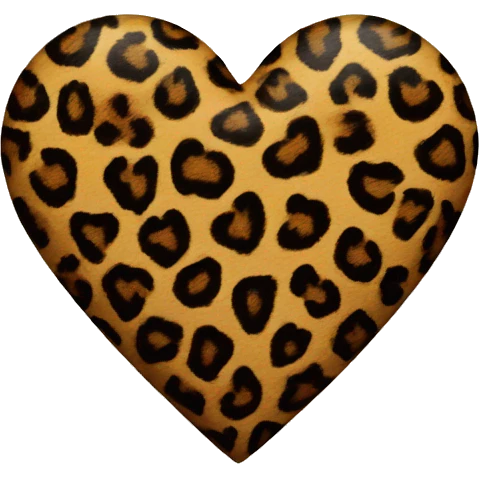 Leopard print heart emoji