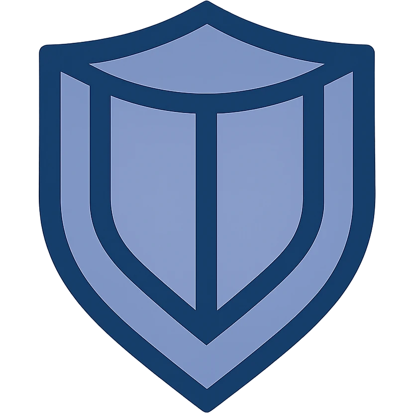 logo of a shield, modern and bold, simple geometric shapes, flat color, suitable for branding emoji