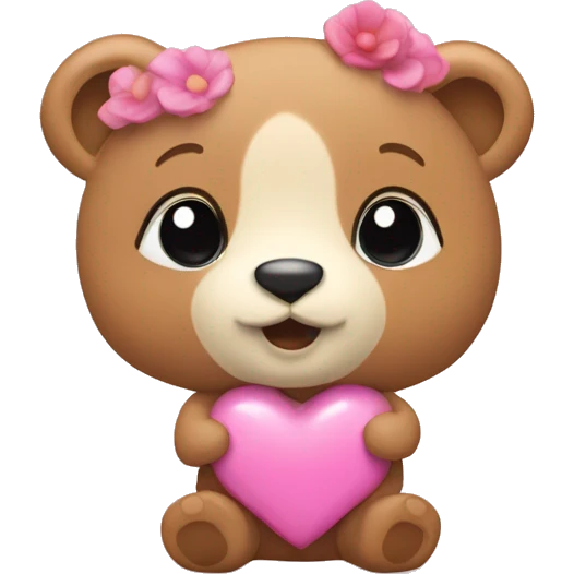 Rosa Herz mit Teddybär  emoji