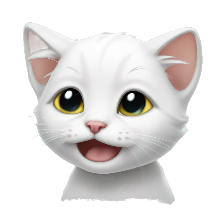 White Kitten crying emoji
