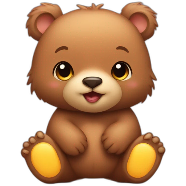 baby grizzly bear with nuggets emoji