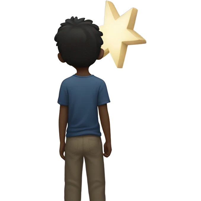 solitary boy under night sky emoji