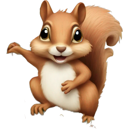 Squirrel in Christmas tree with rose  emoji