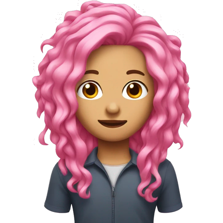 pink log hair emoji