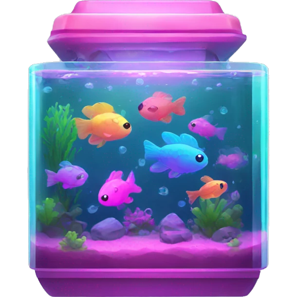 Kawaii neon fish tank  emoji