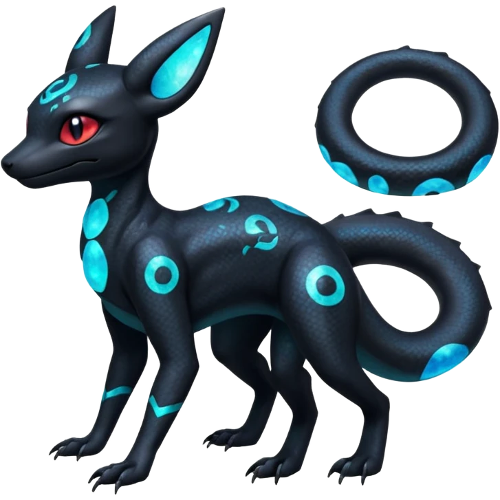 Nebulae Salandit-Umbreon-Fakémon-hybrid-creature (full body)  emoji