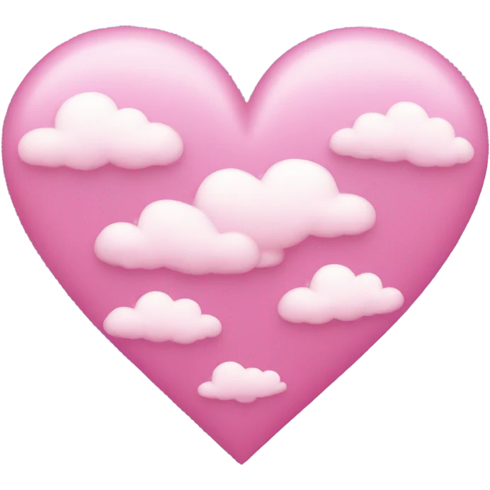Corazón rosa con nubes  emoji