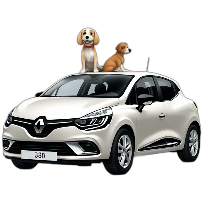 Renault Clio with dog emoji