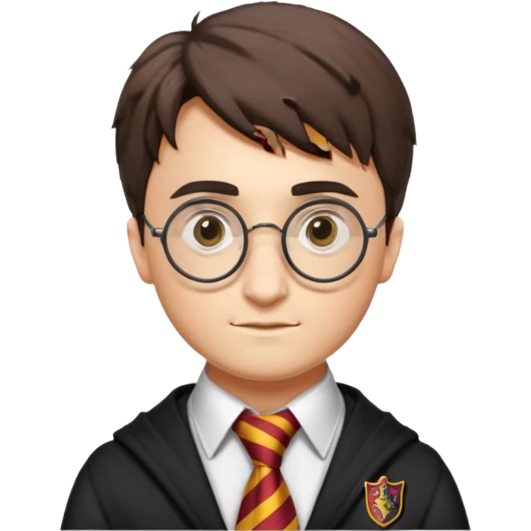 harry potter with griffindor tie emoji