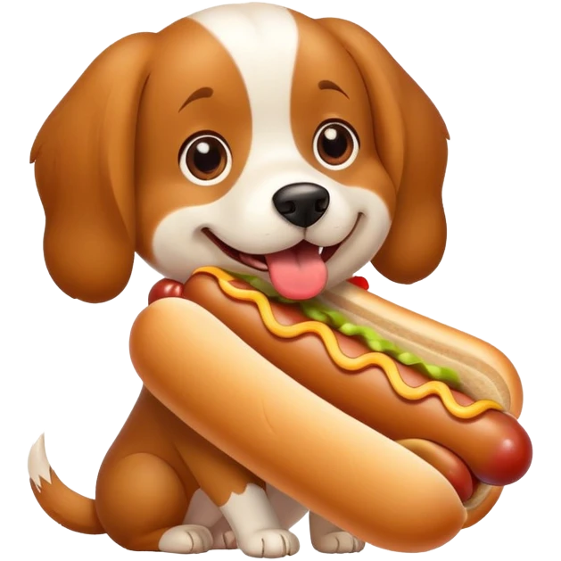 Dog eating a hot dog  emoji