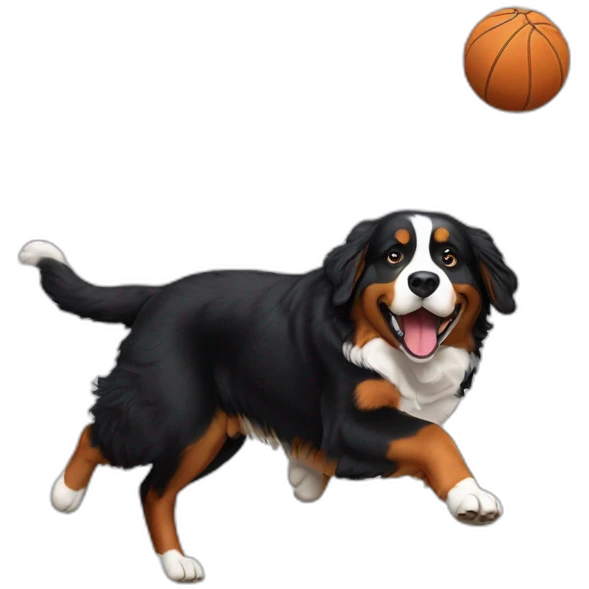 Bernese Mountain Dog catching ball emoji