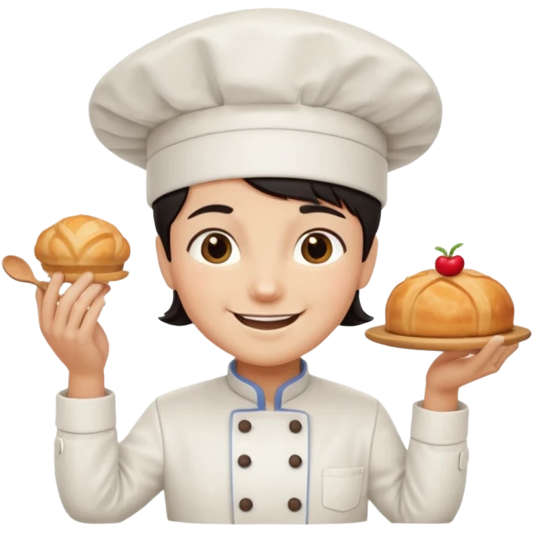 confeiteira do cabelo preto emoji