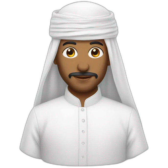 Man wearing white omani musar emoji