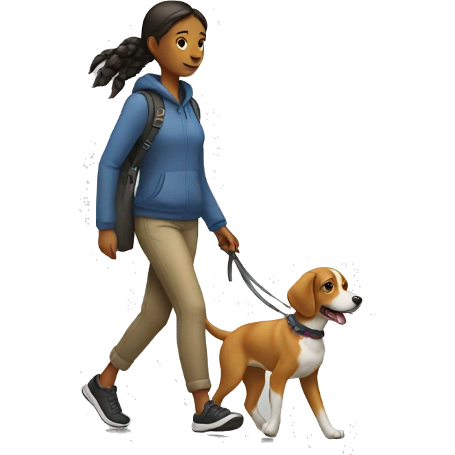 girl walking a dog emoji