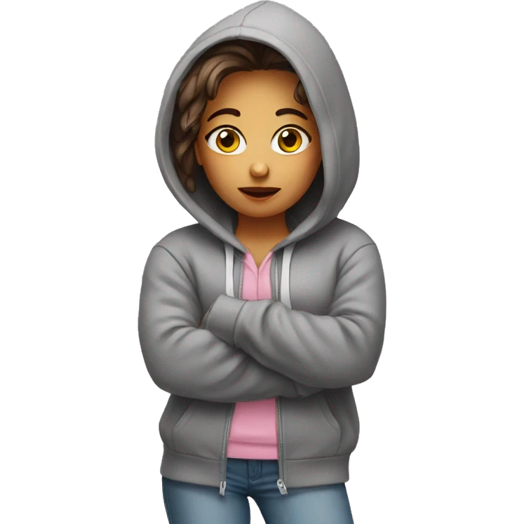 marketing girly but sad in a hoodie emoji