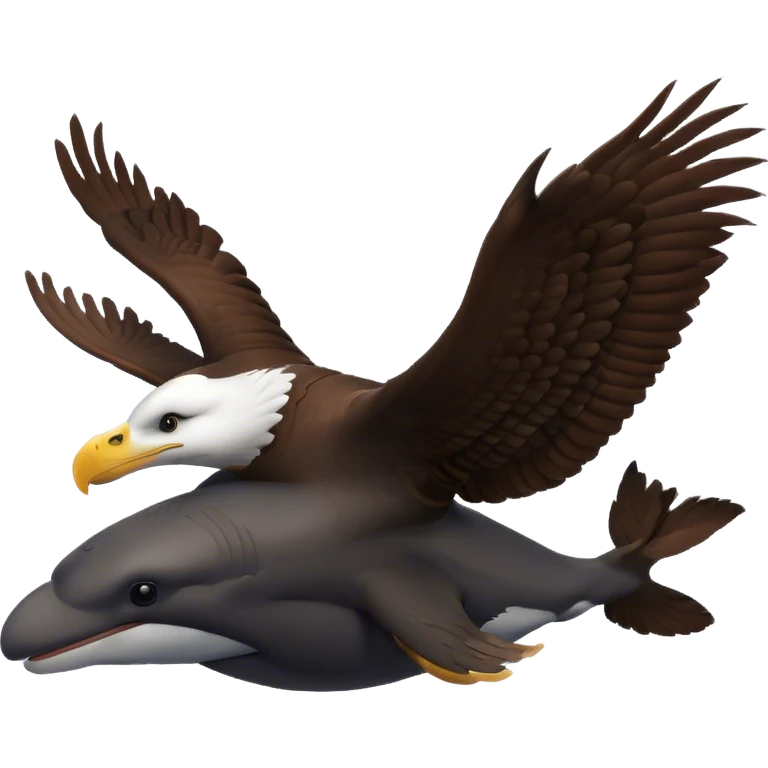 Whale riding a eagle emoji