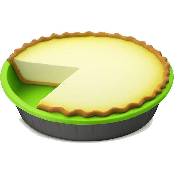 Realistic Key Lime Pie in Lime Green Pie Baking Pan. emoji