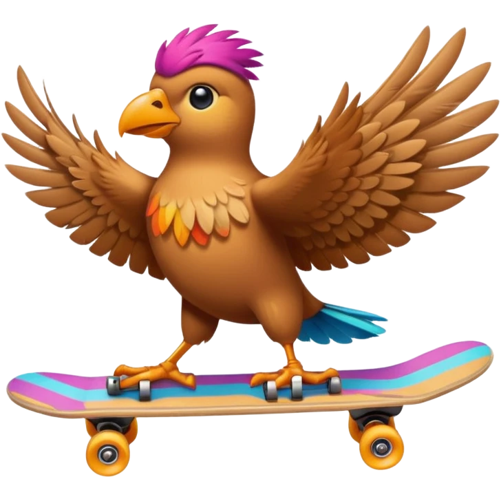 skateboarding bird emoji