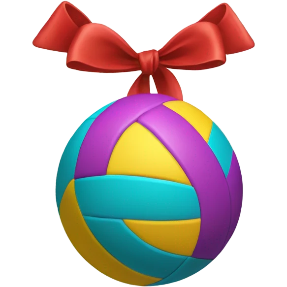 Volleyball with bow emoji