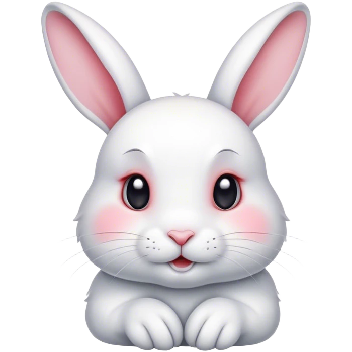 An embarrassing white rabbit emoji