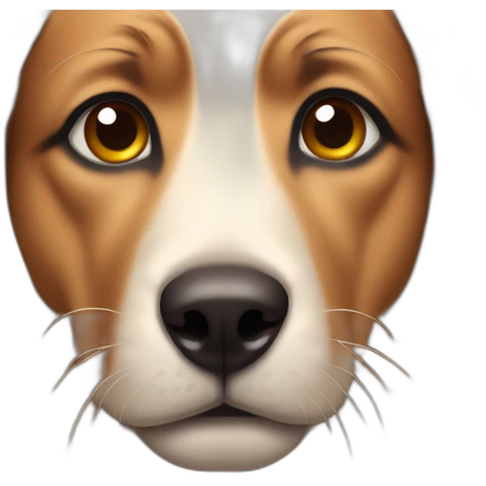 a indian dog face with sweat emoji