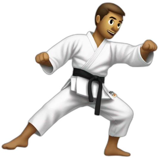 a karate man fly kicking emoji