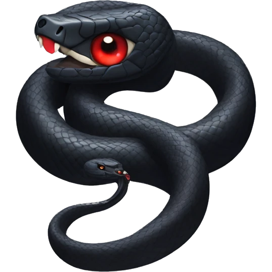 Black snake with red eyes emoji