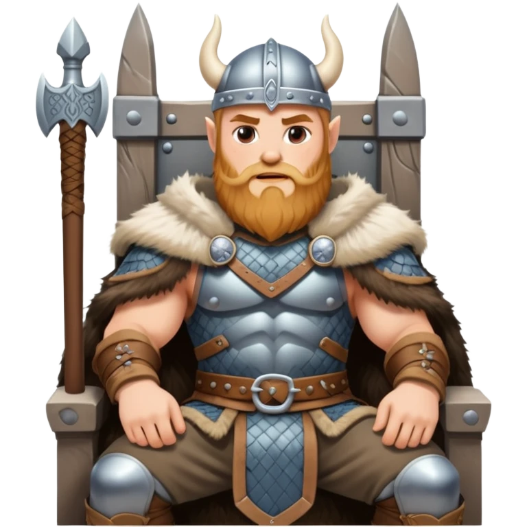 Viking warrior sitting on a throne emoji