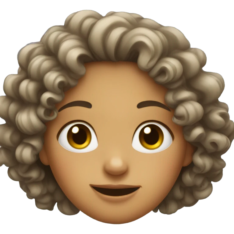 Funny face of a girl with curly hair emoji