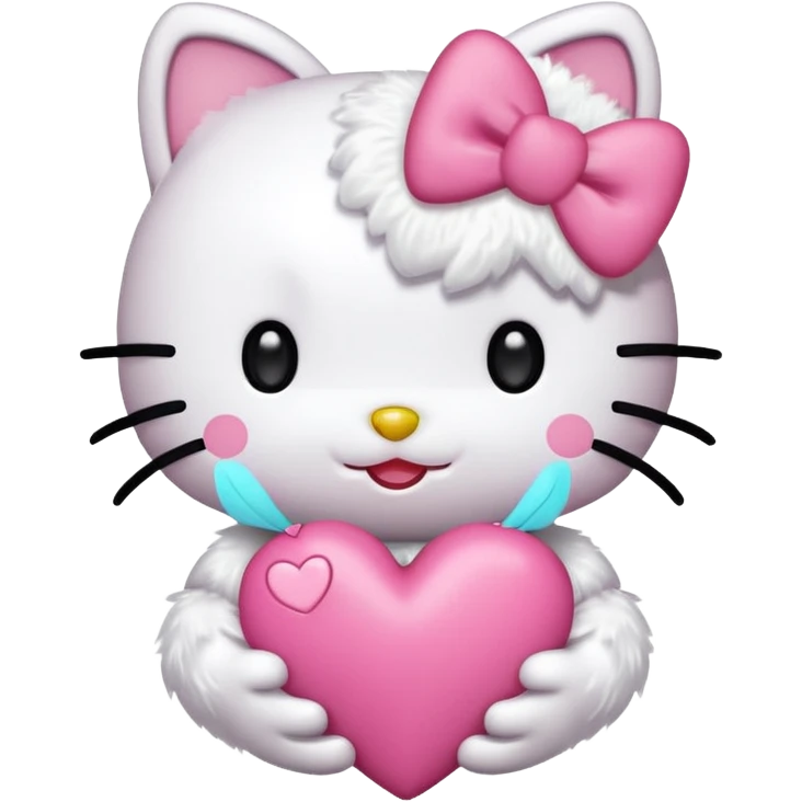 hello kitty with heart emoji