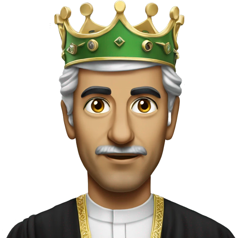 photorealistic King of Faisal of Saudi Arabia serious emoji