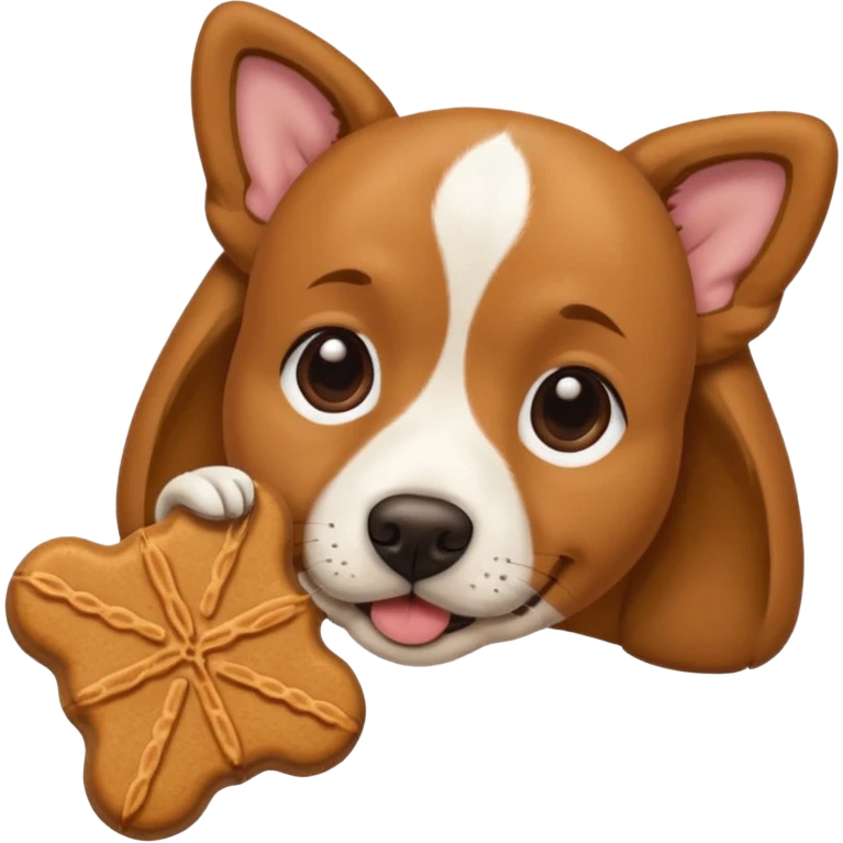 trainer hand holding a treat in front of a dog emoji