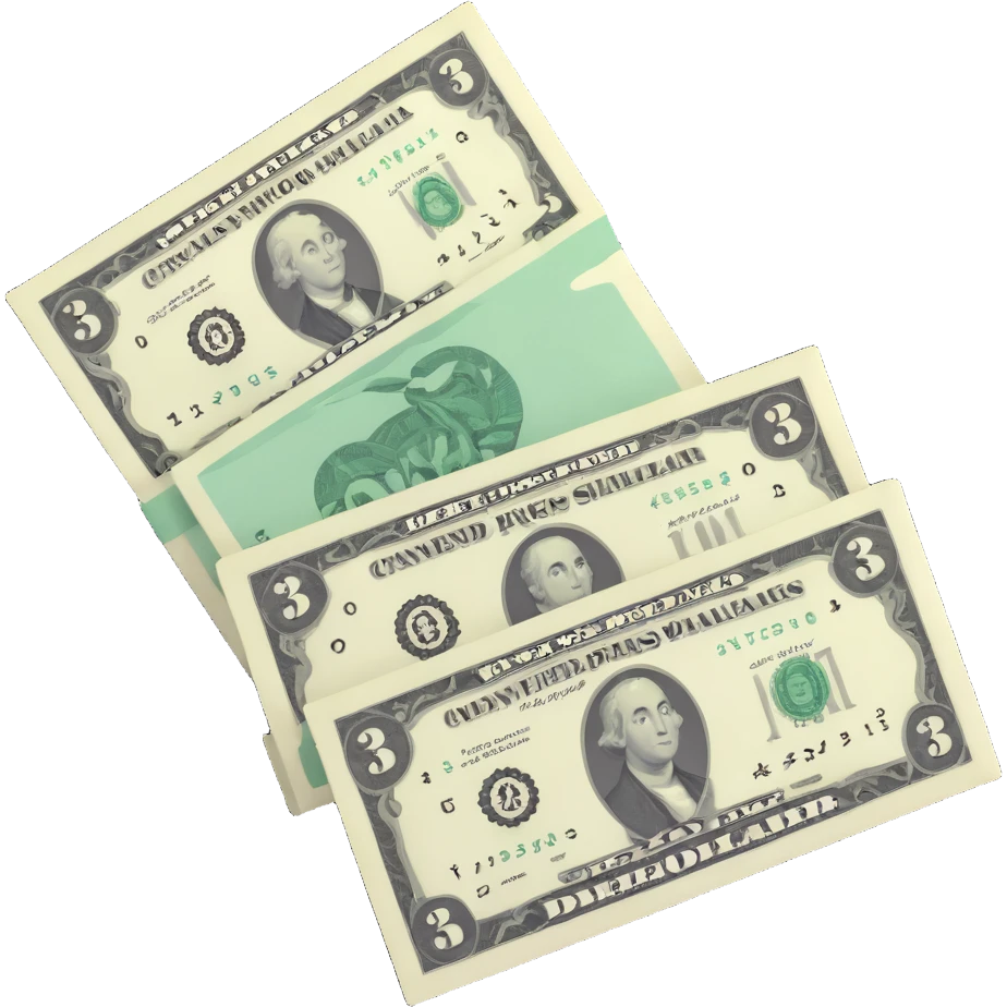 three dollar bills emoji
