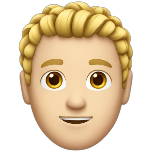 White Guy with braid emoji