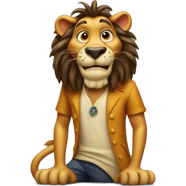 Disney goofy dressed like a lion emoji