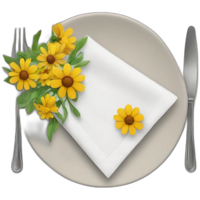Napkin with flowers on it emoji