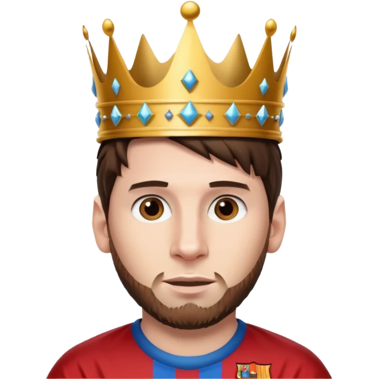messi with a king crown emoji