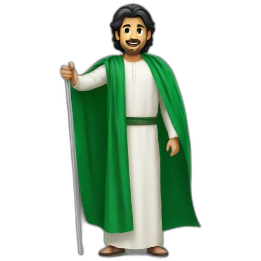 saudi man he is raising the flag of Saudi Arabia emoji