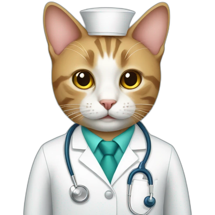 cat wearing doctors uniform emoji
