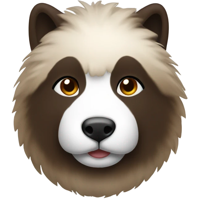 Eurasian with dark brown light brown and white emoji