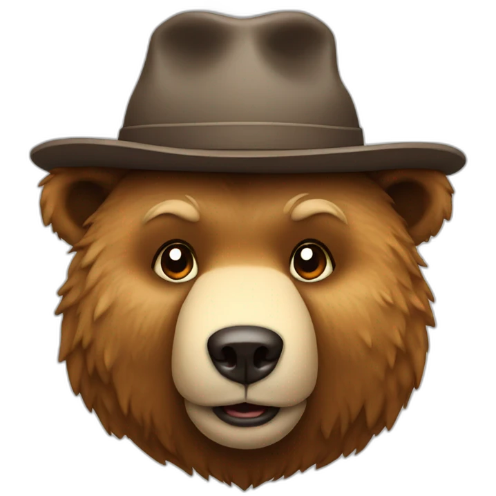 Bear with hat emoji