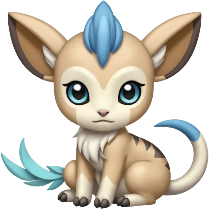 Animalistic kawaii chibi sleepy happy glad somber mongral Meloetta-Absol-Zekrom-Gatomon-Pteromon-hybrid emoji