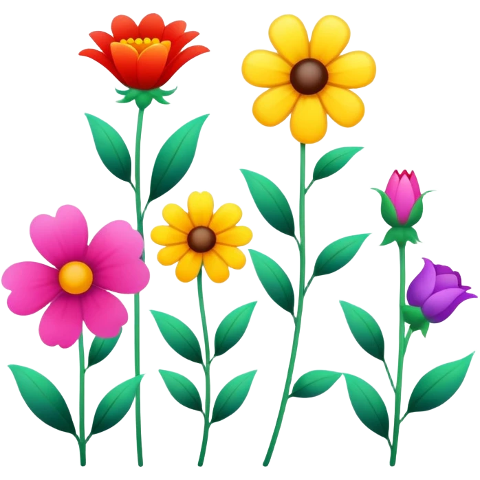 İn a line beautiful flowers  emoji