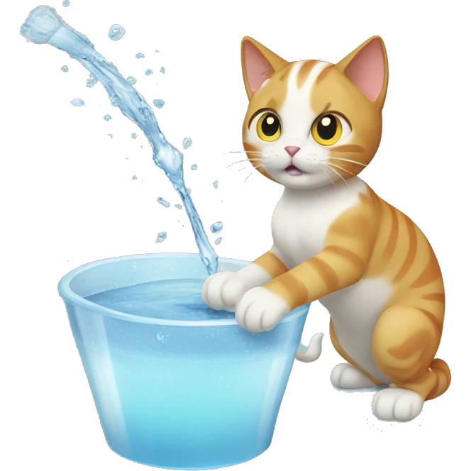 Cat squirting water emoji